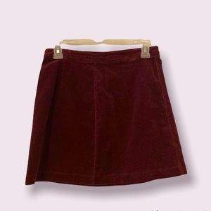 Burgundy Velvet Mini Skirt